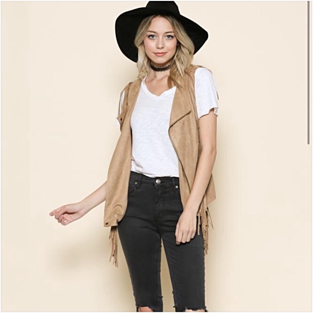 Festival Fringe Boho Suede Vest SML - Picture 6 of 7